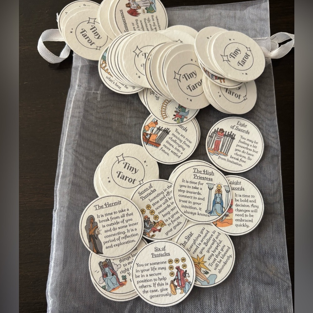Tiny Tarot Card Set - White